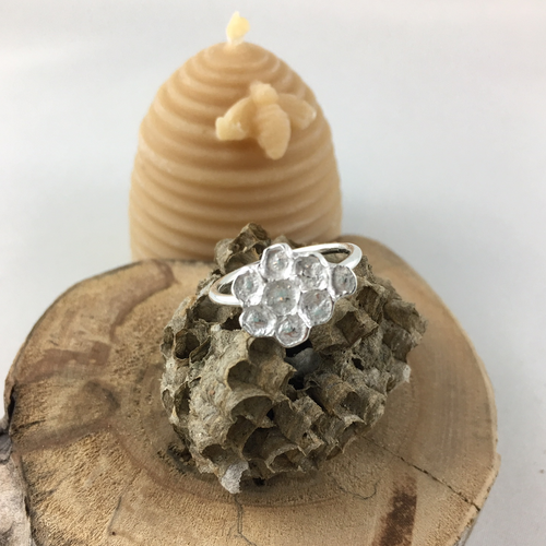 Honeycomb imprinted ring from Qualicum Falls, Vancouver Island - Swallow Jewellery